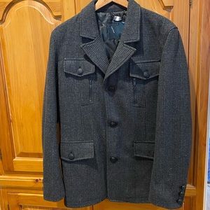 Gray Slim Fit Guess Peacoat (Size: Small)